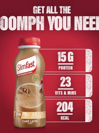 SlimFast Ready To Drink Cafe Latte Shake, 6 x 325ml