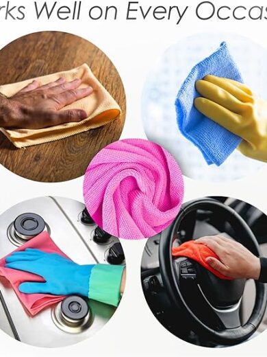 MTS Pack of 10 Microfibre Cleaning Cloths Dusters Car Bathroom Polish Towels