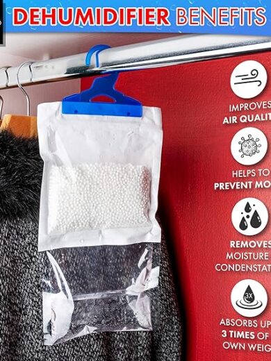 Nyxi Set of 12 Hanging Interior Wardrobe Dehumidifier - 230g Each Bag